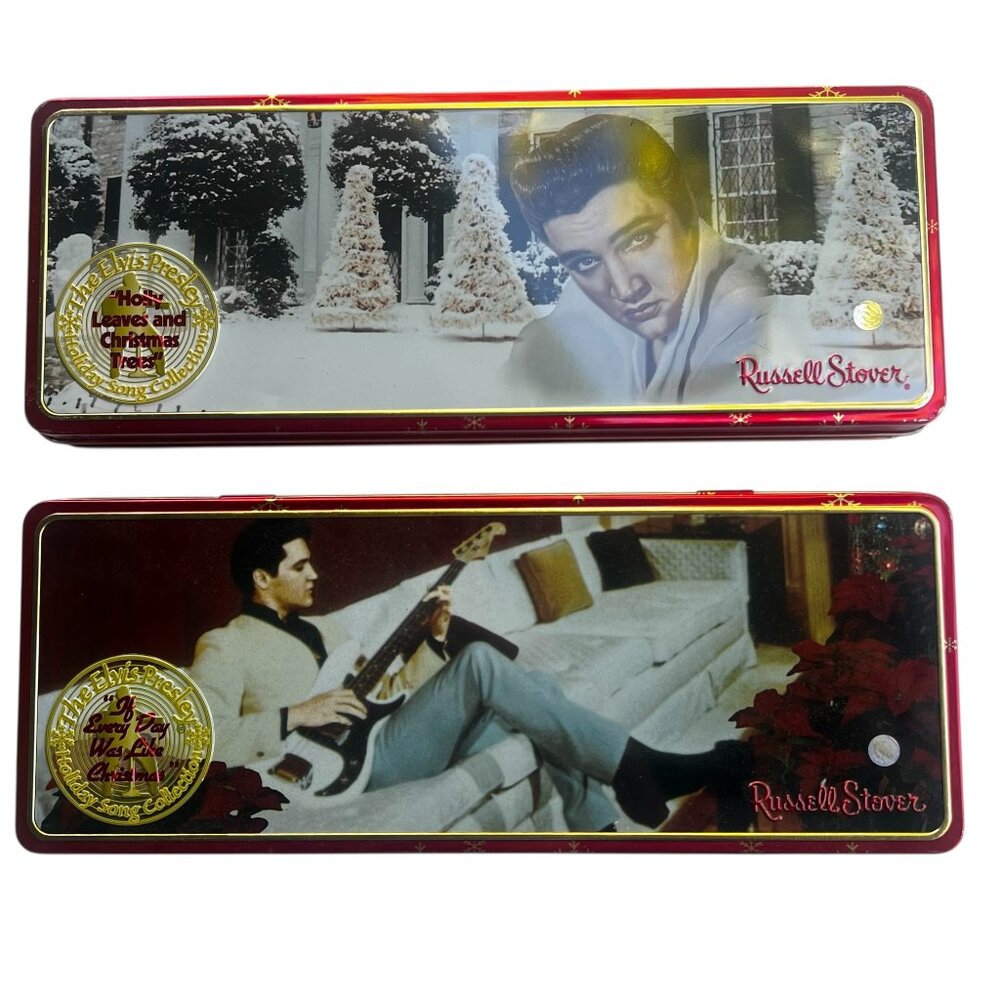Elvis Russell Stover Christmas Tins from the 90's VINTAGE